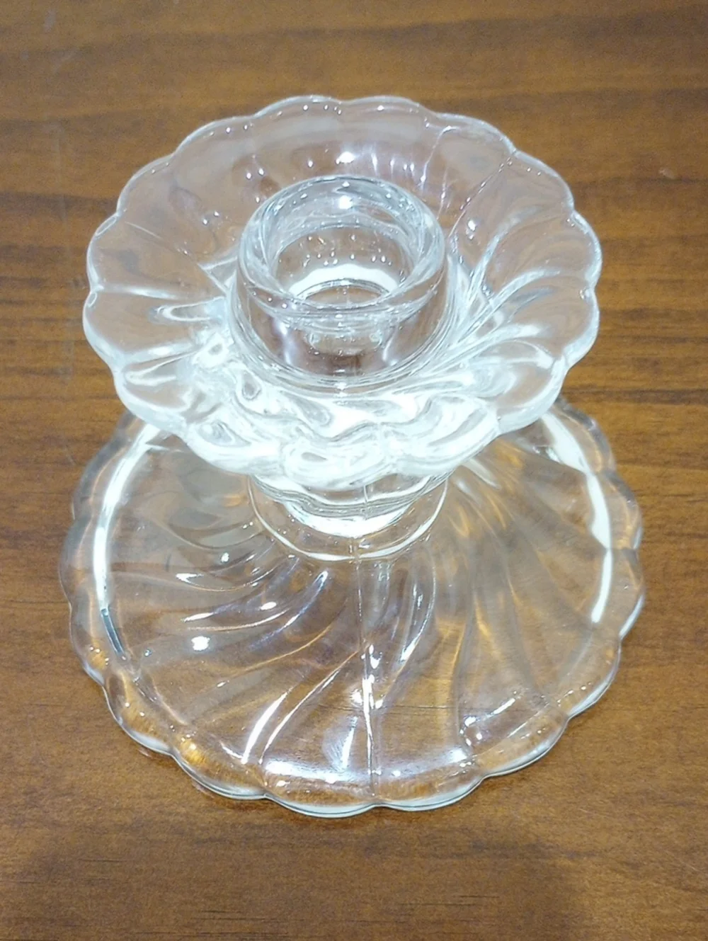 Fostoria Colony Swirl Crystal Candle Holders, Set Of 2 - Vintage!